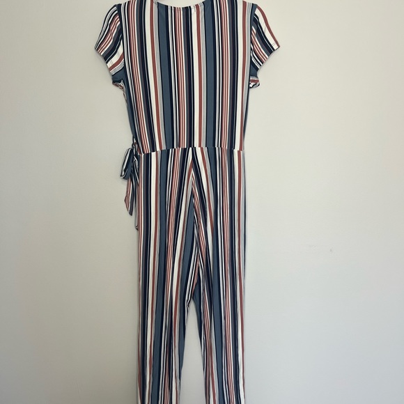 *Derek Heart Pink, Blue, & White Stripe Jumpsuit - Picture 10 of 10